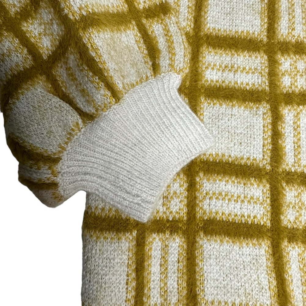 Final Price NWT Anthropologie Windowpane Knit Open Cardigan Coatigan one size - Picture 9 of 13